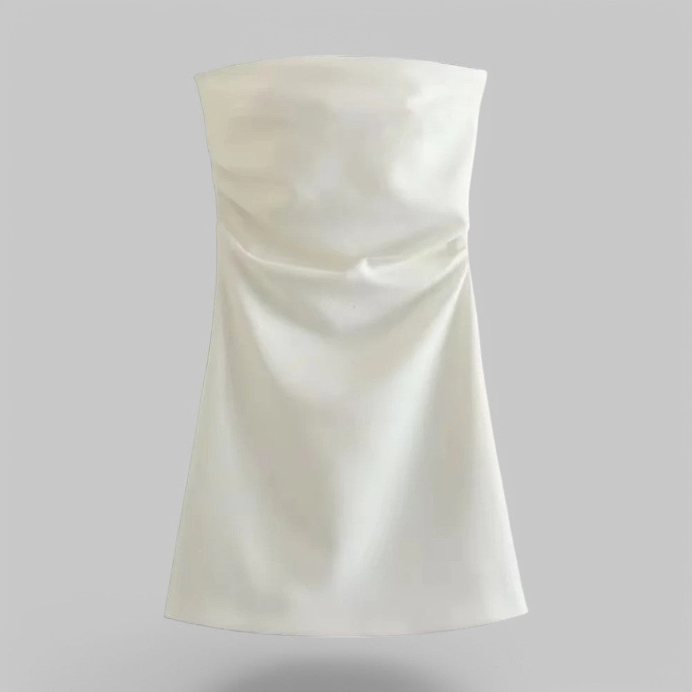 Strapless Draped Mini Cocktail Dress