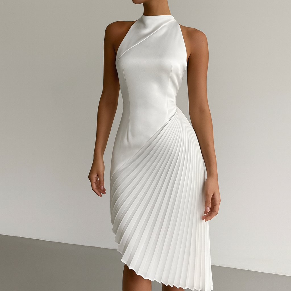 Effortless Elegant Satin Midi Party Dress