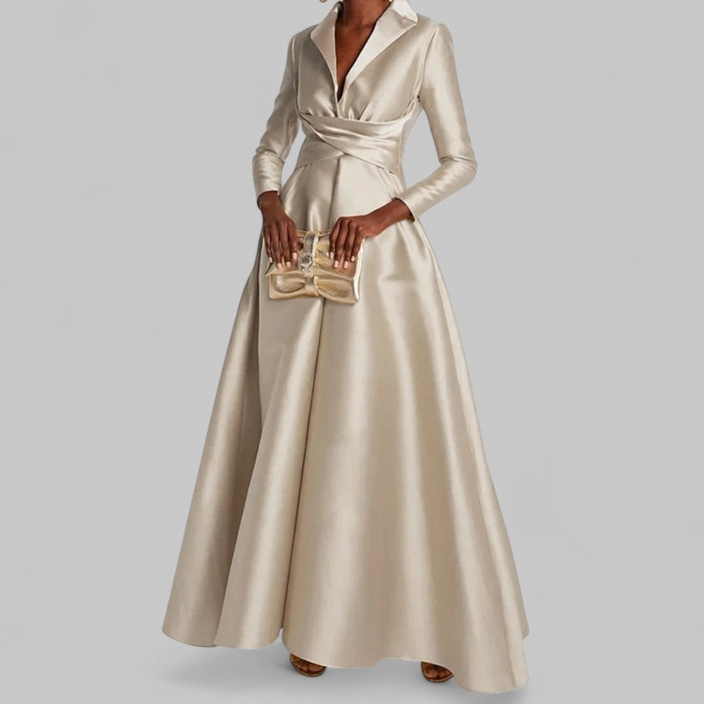 Sophisticated Pleated Maxi Dress