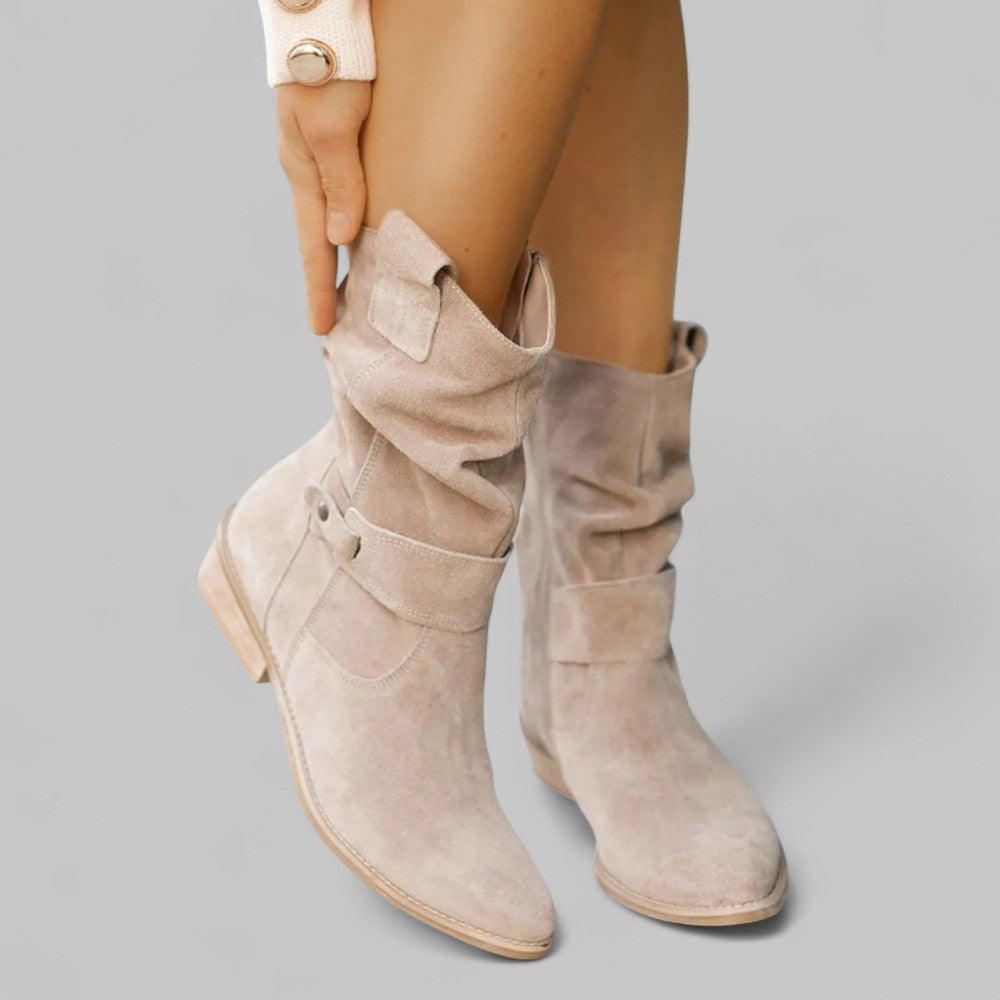 Stylish Retro Suede Ankle Boots