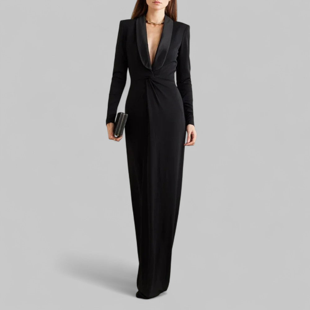 Elegant Black Bodycon Maxi Dress