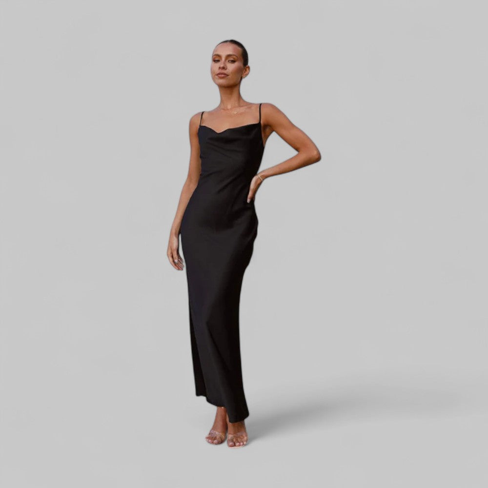 Elegant Satin Party Maxi Dress