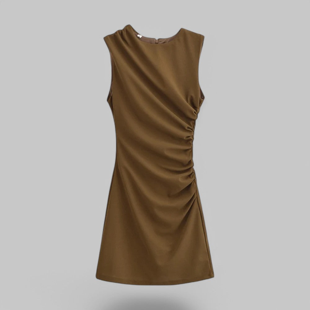 Sleeveless Draped Mini Cocktail Dress
