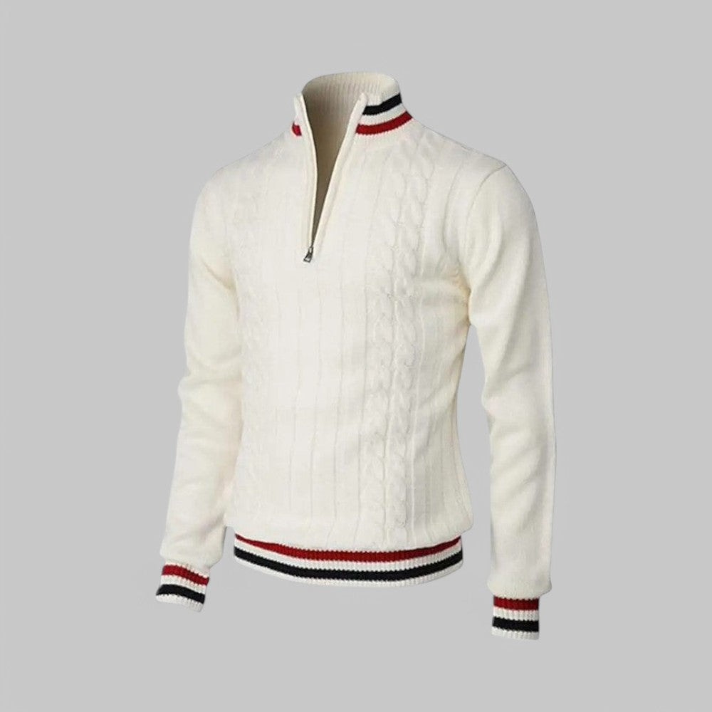 Men's Half-Zip Twist Knit Jumper